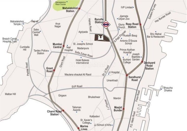 Map Location, marathon-monte-south 3 Bedroom 1145 Sq.Ft. Apartment In Byculla West Mumbai 9489019