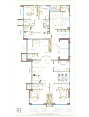 Floor Plan in 3 BHK Apartment at Amrut Meraki, Shivaji Park – for Sale