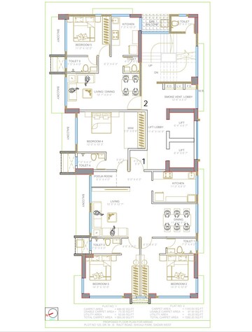 Floor Plan in 3 BHK Apartment at Amrut Meraki, Shivaji Park – for Sale