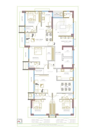 Floor Plan in 3 BHK Apartment at Amrut Meraki, Shivaji Park – for Sale