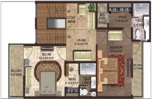 Floor Plan in 3 BHK Villa at Amrapali Leisure Valley, Tech Zone 4 Greater Noida – for Sale