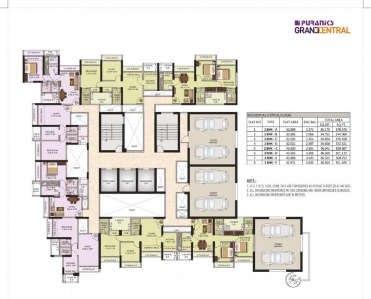 Floor Plan, puranik-grand-central 1 Bedroom 450 Sq.Ft. Apartment In Vartak Nagar Thane 9490742