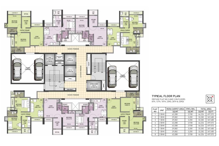 Floor Plan, puranik-grand-central 2 Bedroom 587 Sq.Ft. Apartment In Vartak Nagar Thane 9490760
