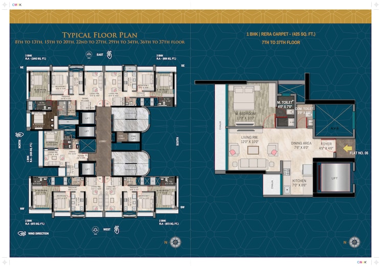 Floor Plan, orion-heights 3 Bedroom 1042 Sq.Ft. Apartment In Kandivali West Mumbai 9493061