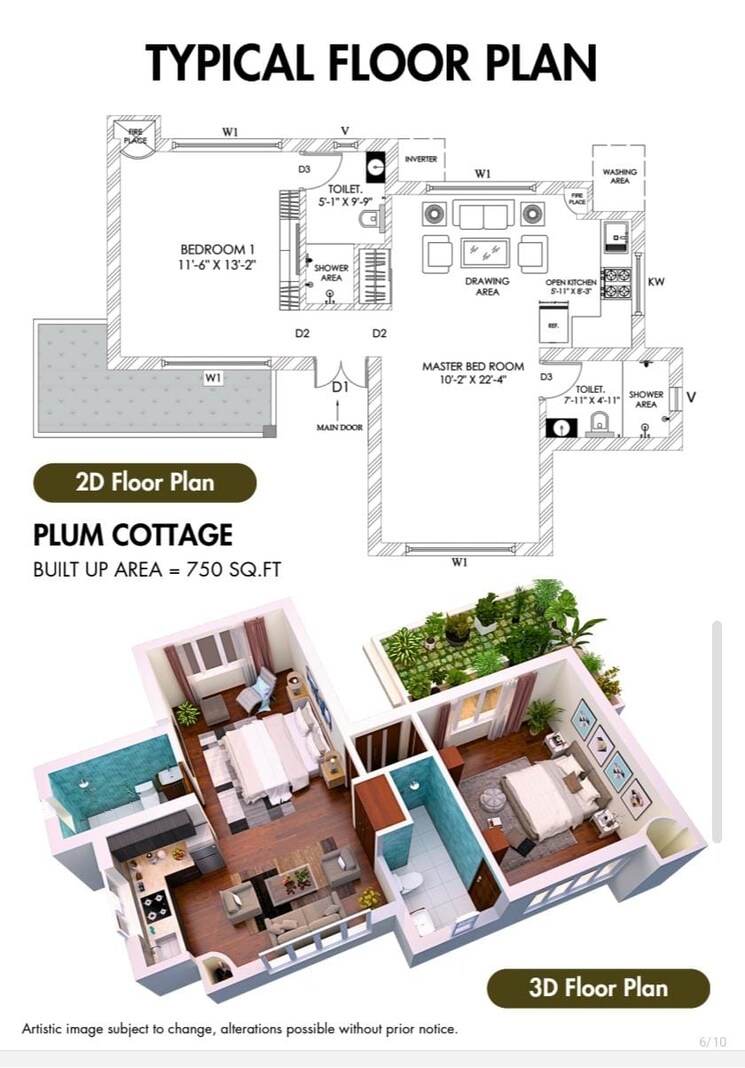 Floor Plan, mukteshwar 2 Bedroom 1095 Sq.Ft. Villa In Mukteshwar Nainital 9493118