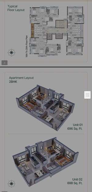 Floor Plan in 2 BHK Apartment at Satviki Horizon, Dadar East – for Sale