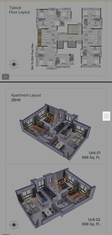 Floor Plan in 2 BHK Apartment at Satviki Horizon, Dadar East – for Sale