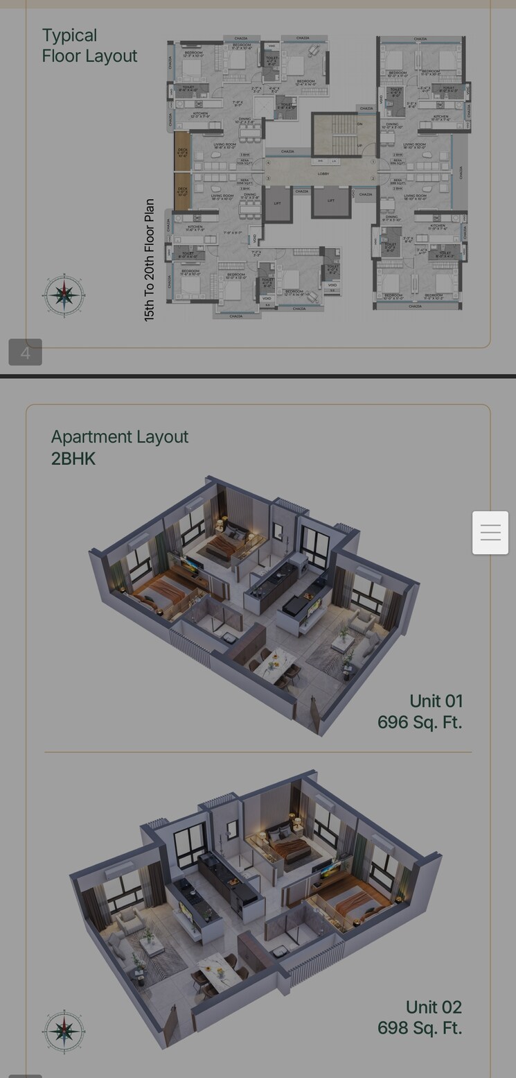Floor Plan, satviki-horizon 2 Bedroom 696 Sq.Ft. Apartment In Dadar East Mumbai 9494608