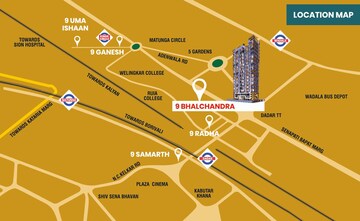 3 BHK Apartment – Map Location View at Natu 9 Bhalchandra, Dadar East - for Sale