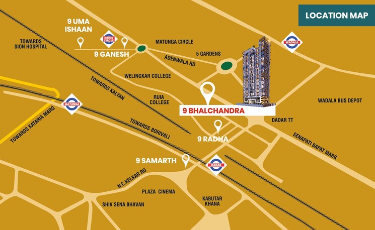 Map Location, natu-9-bhalchandra 3 Bedroom 831 Sq.Ft. Apartment In Dadar East Mumbai 9494913