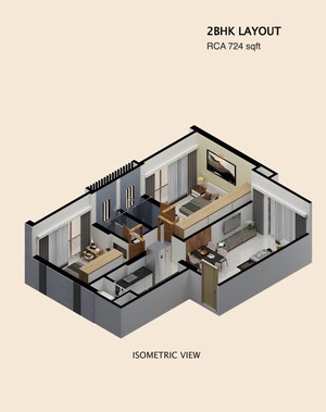 Floor Plan in 2 BHK Apartment at Bluestone Tulsi Heritage, Dadar East – for Sale