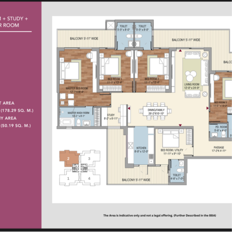 Floor Plan, tulip-crimson 4 Bedroom 3215 Sq.Ft. Apartment In Sector 70 Gurgaon 9495316