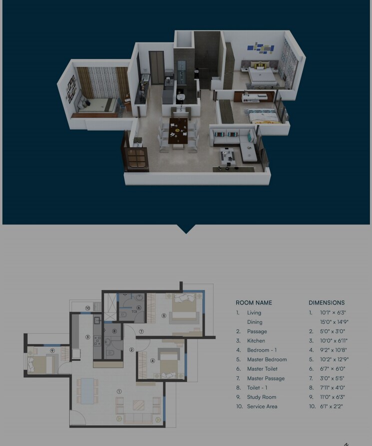 Floor Plan, bandra east 2 Bedroom 657 Sq.Ft. Apartment In Bandra East Mumbai 9495523