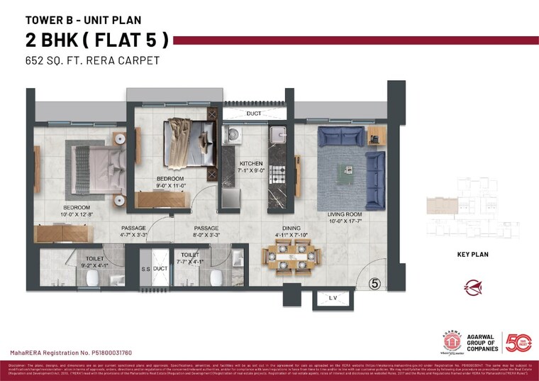 Floor Plan, malad west 2 Bedroom 649 Sq.Ft. Apartment In Malad West Mumbai 9496085