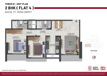 Floor Plan in 2 BHK Apartment at Malad West – for Sale