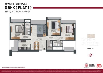 Floor Plan in 2 BHK Apartment at Malad West – for Sale