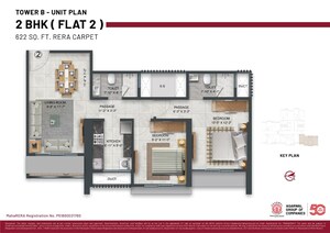 Floor Plan in 2 BHK Apartment at Malad West – for Sale