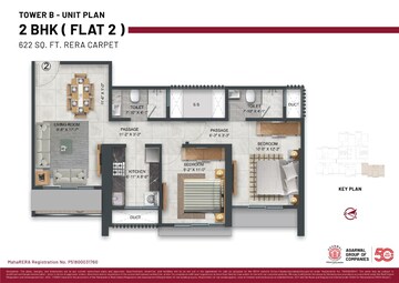 Floor Plan in 2 BHK Apartment at Malad West – for Sale