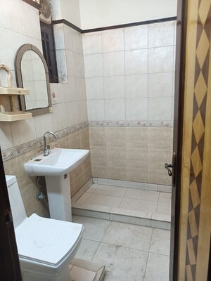 Bathroom in 3 BHK Builder Floor at Yojna Vihar – for Rent