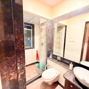 Bathroom in 1 BHK Apartment at Rizvi Cedar, Karur Village – for Rent