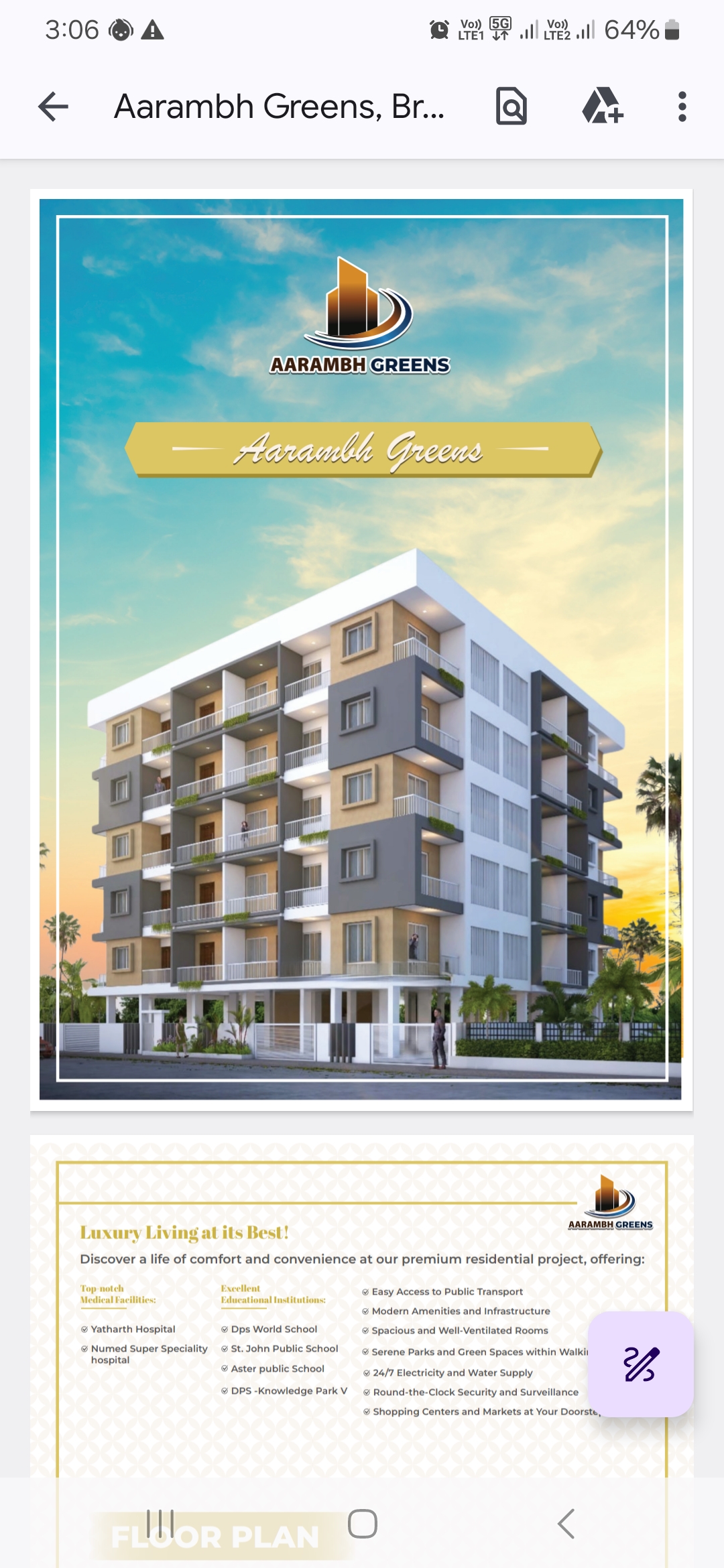 2 BHK Builder Floor For Sale in Aarambh  Green 