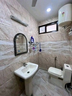 Bathroom in 2 BHK Builder Floor at Chattarpur – for Rent