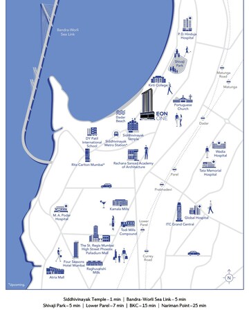 2 BHK Apartment – Map Location View at Eon One, Prabhadevi - for Sale