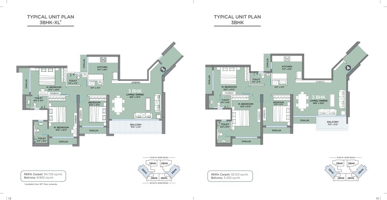 Floor Plan, geecee-emerald 3 Bedroom 1116 Sq.Ft. Apartment In Kharghar Navi Mumbai 9504589