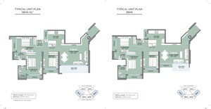 Floor Plan in 4 BHK Apartment at GeeCee Emerald, Kharghar – for Sale