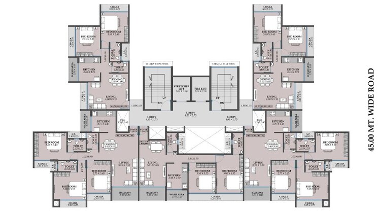 Floor Plan, nms-one-27 3 Bedroom 1125 Sq.Ft. Apartment In Sector 27 Kharghar Navi Mumbai 9504809