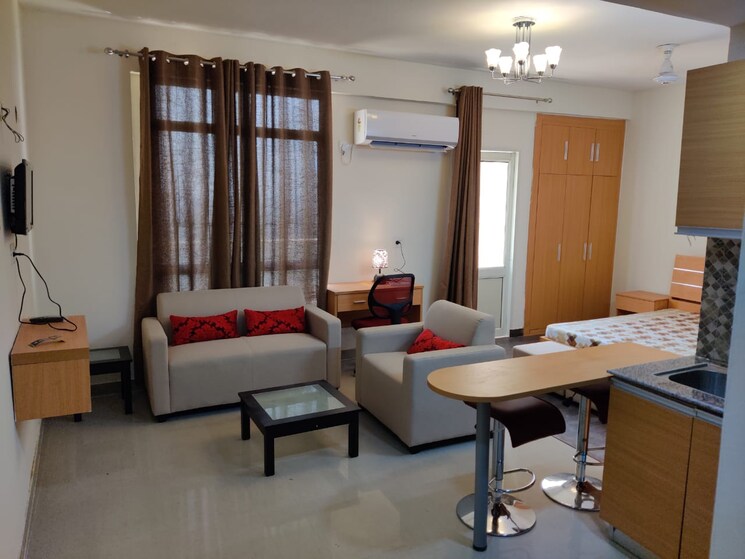 Living Room, supertech-czar-suites 1 RK 454 Sq.Ft. Apartment In Omicron I Greater Noida Greater Noida 9504911