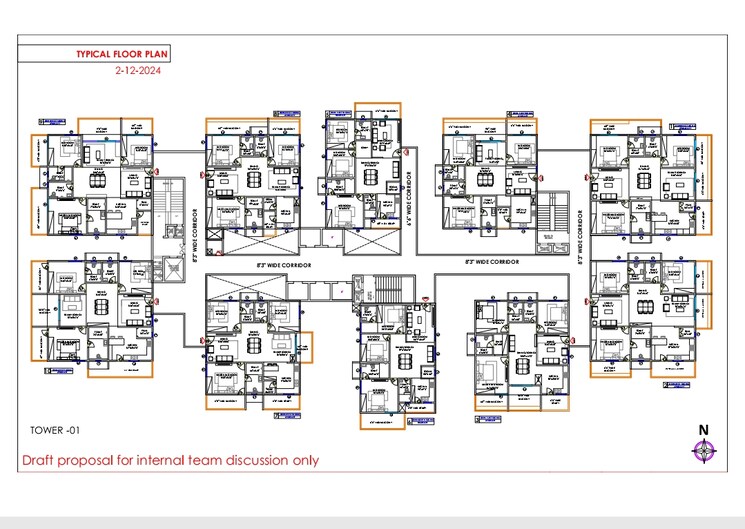 Floor Plan, hafeezpet 3 Bedroom 1860 Sq.Ft. Apartment In Hafeezpet Hyderabad 9506337