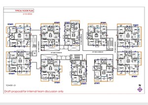 Floor Plan in 3 BHK Apartment at Kondapur – for Sale
