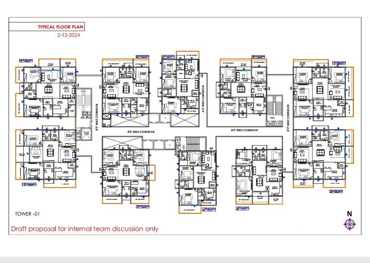 Floor Plan, kondapur 3 Bedroom 1860 Sq.Ft. Apartment In Kondapur Hyderabad 9506348
