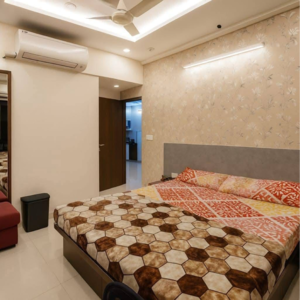 Bedroom in 2 BHK Apartment at Duville Riverdale Heights, Santipur – for Rent