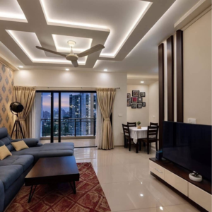 Living Room in 2 BHK Apartment at Duville Riverdale Heights, Santipur – for Rent