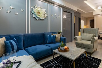 Living Room in 3 BHK Apartment at Happy Valley, Manpada – for Rent