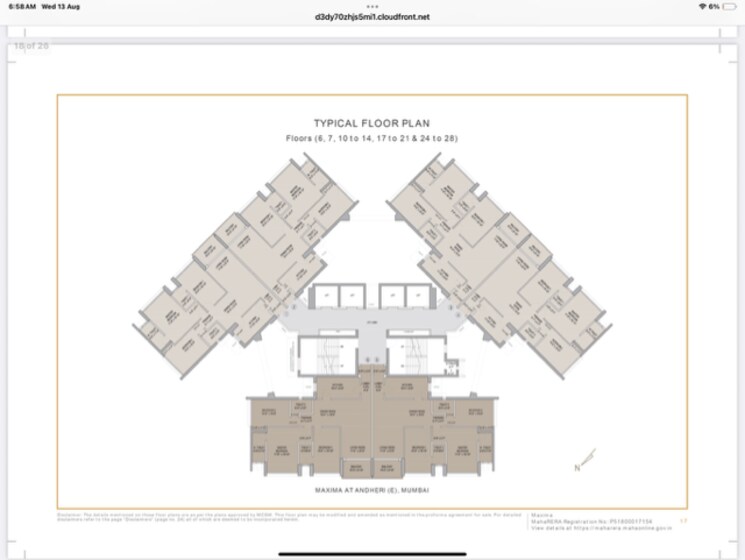 Master Plan, oberoi-maxima 3 Bedroom 1330 Sq.Ft. Apartment In Andheri East Mumbai 9507237