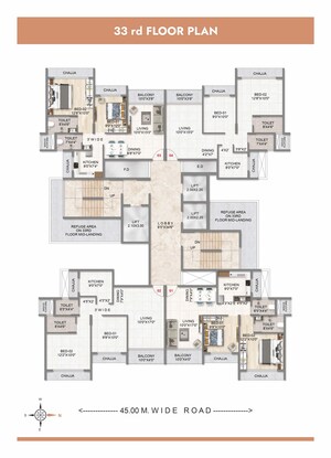 Floor Plan in 2 BHK Apartment at Varsha Balaji Skyline, Kharghar Sector 34 – for Sale