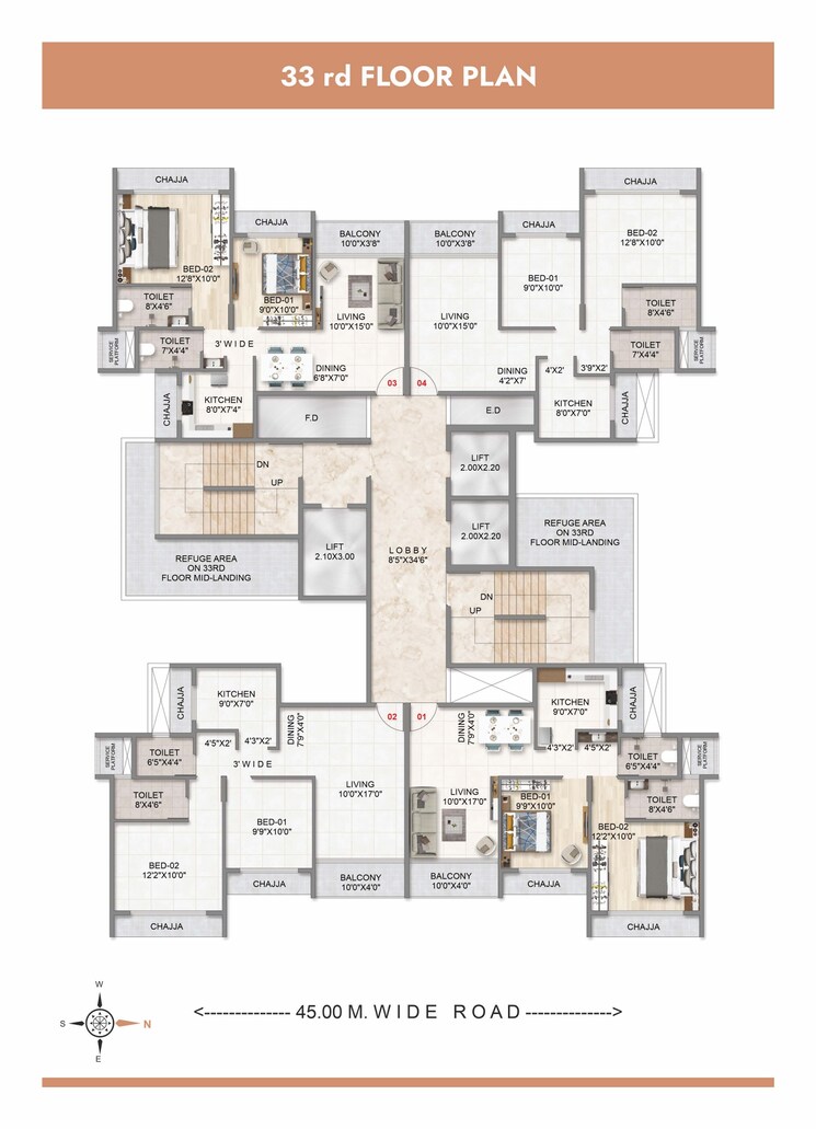 Floor Plan, varsha-balaji-skyline 2 Bedroom 647 Sq.Ft. Apartment In Kharghar Sector 34 Navi Mumbai 9507394