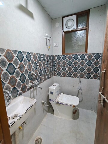 Bathroom in 2 BHK Builder Floor at Chattarpur – for Rent