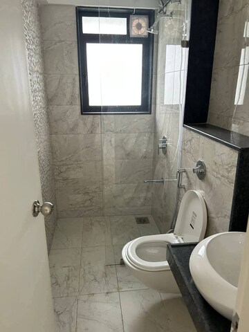 Bathroom in Studio Apartment at Nyati Elysia, Kharadi – for Rent