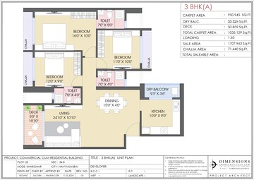 Floor Plan in 2 BHK Apartment at KK Ishwar Arena, Kharghar – for Sale
