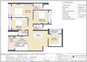 Floor Plan in 3 BHK Apartment at KK Ishwar Arena, Kharghar – for Sale