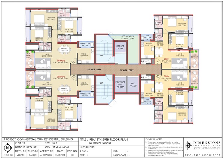 Floor Plan, kk-ishwar-arena 3 Bedroom 967 Sq.Ft. Apartment In Kharghar Navi Mumbai 9507832