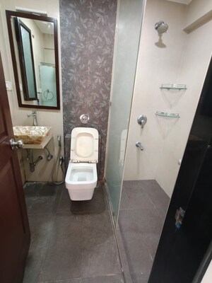 Bathroom in 2 BHK Apartment at Eken Heights, Khar West – for Rent