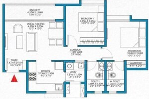 Floor Plan in 2 BHK Apartment at Godrej Park Retreat, Sarjapur Road – for Sale