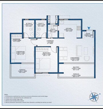 Floor Plan in 2 BHK Apartment at Godrej Park Retreat, Sarjapur Road – for Sale