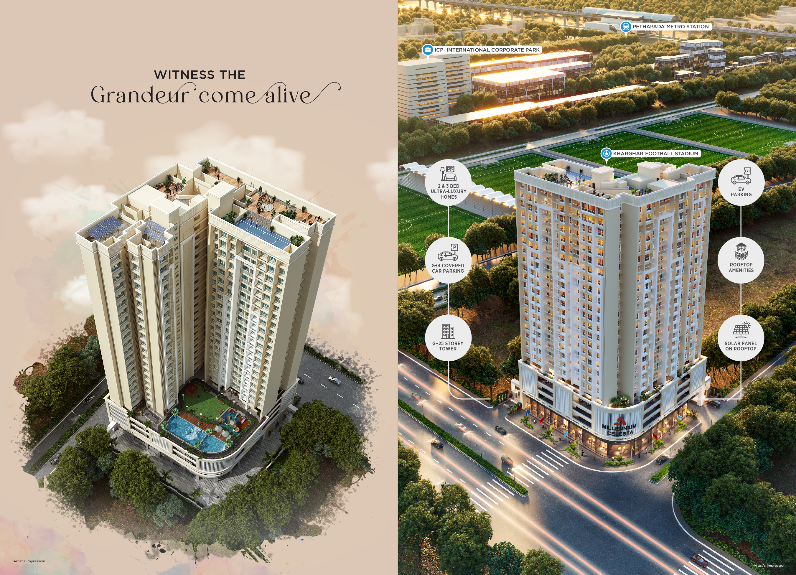 2 BHK + Extra Room 772 Sq.Ft. Apartment in Millennium Celesta