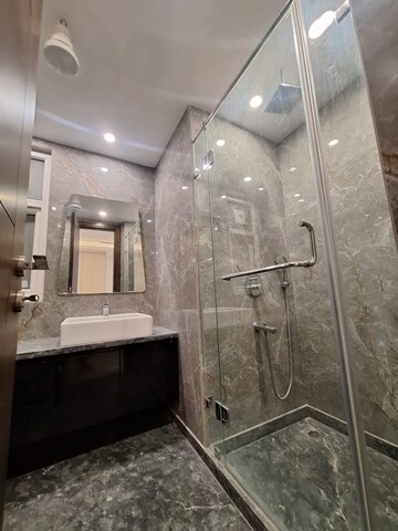 Bathroom in 3 BHK Builder Floor at Chattarpur – for Rent